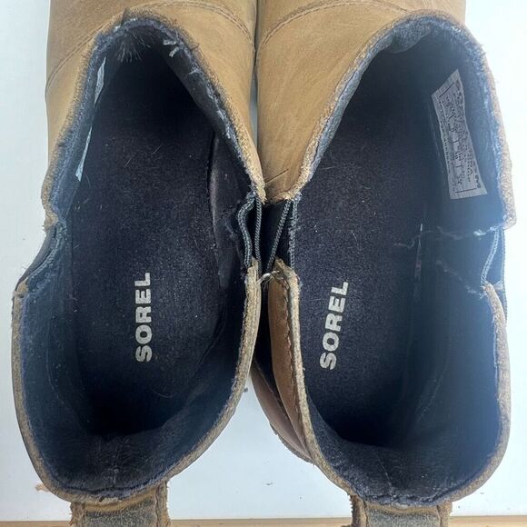 Sorel Emelie Chelsea Ankle Boots Waterproof Brown Suede Leather Womens Size 7 - Picture 7 of 10